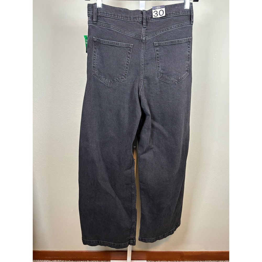 NEW $80 GAP Jeans Women's 30/10 R Black High Rise Stride Wide Leg Baggy 90s - Picture 5 of 10